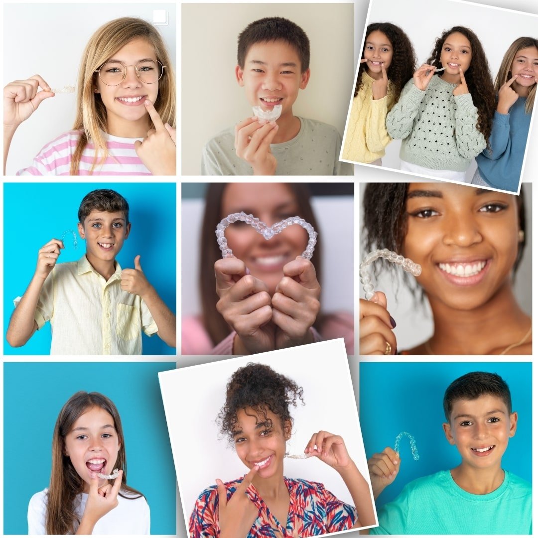 collage of Invisalign kids