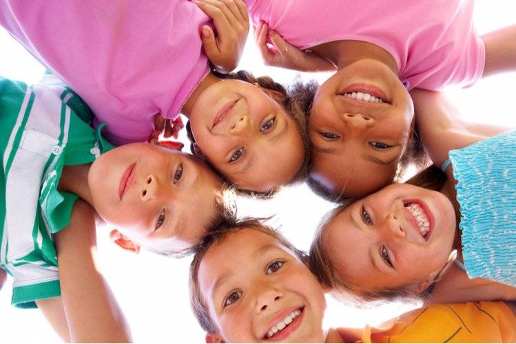 Kids looking at the camera smiling